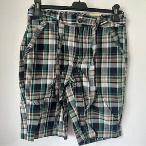 St. John’s Bay-Women’s Plaid Classic Flat Front Shorts-Multicolored. Size:8. NWT